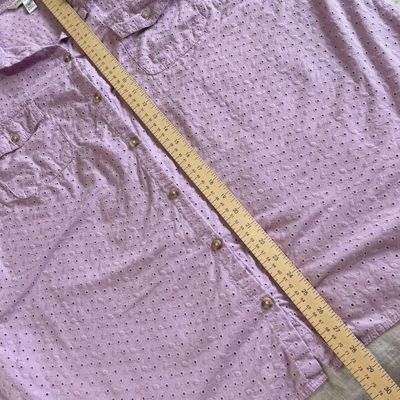 Croft & Barrow Eyelet 3/4 Roll-up Sleeve Button Up Blouse Lilac Purple Size 3x - Picture 13 of 16